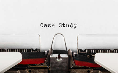 Text Case Study typed on typewriter.の写真素材