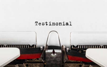 Text Testimonial typed on retro typewriter. Business concept.の写真素材