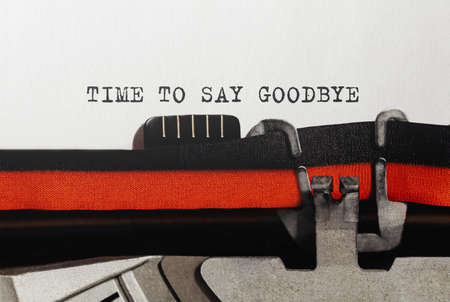 Text Time to Say Goodbye typed on retro typewriterの写真素材