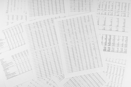 Financial documents lying on the table. close-up view.