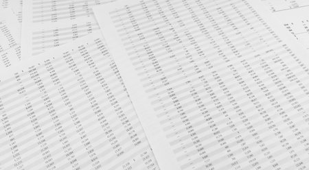 Financial documents lying on the table. close-up view.の写真素材