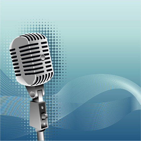 Vintage Mic Music backgroundのイラスト素材