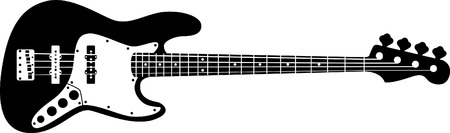 A detailed drawing of an electric bass guitarのイラスト素材