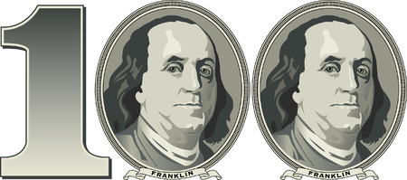 An abstract representation of one hundred dollars in vector formatのイラスト素材