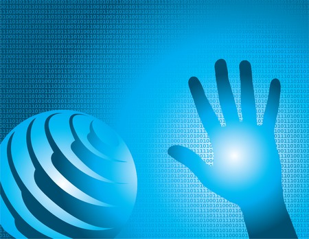 The interaction of human and binary worldsのイラスト素材