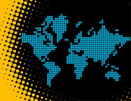 A vector map of the world made of color dotsのイラスト素材