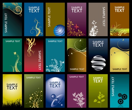 18 Vertical Business Card Designs in Vector Formatのイラスト素材