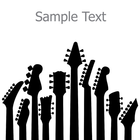 A music, vector background with Guitar headstocksのイラスト素材