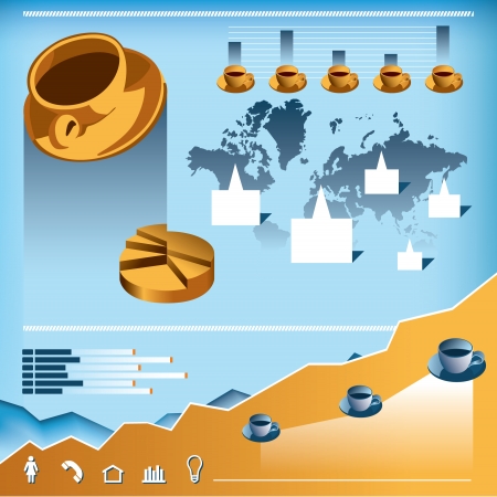 Coffee infographics Vector Set--NO TEXTのイラスト素材
