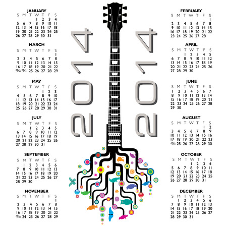 2014 Creative Calendar for Print or Websiteのイラスト素材