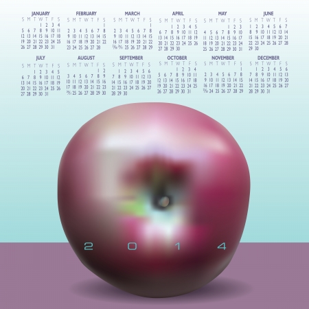 2014 Creative Apple Calendar for Print or Webのイラスト素材