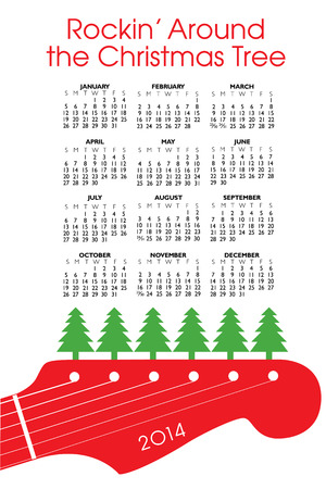 2014 Creative Christmas Calendar for Print or Webのイラスト素材