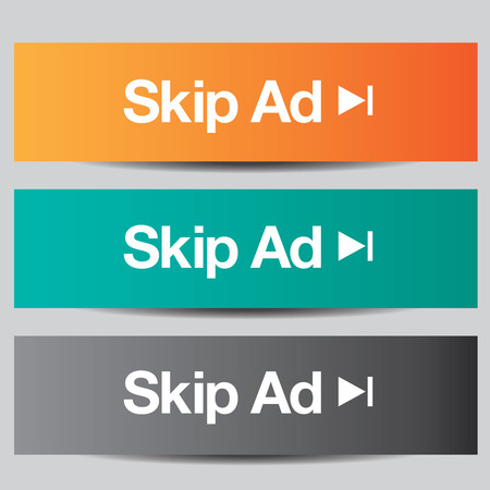 Colorful set of skip ad buttonsのイラスト素材