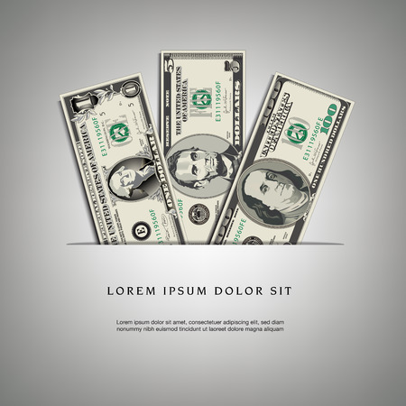 A Money Graphic Made from Various Billsのイラスト素材