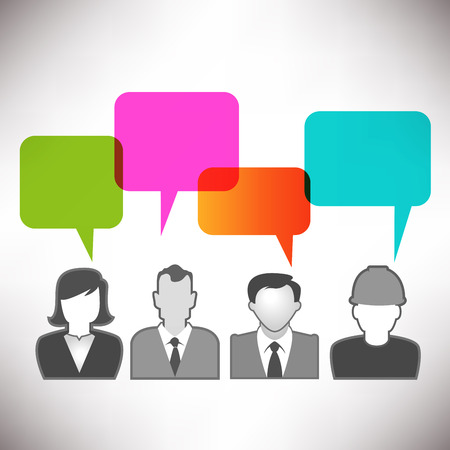 People Communicating via Social Media with Space for Typeのイラスト素材