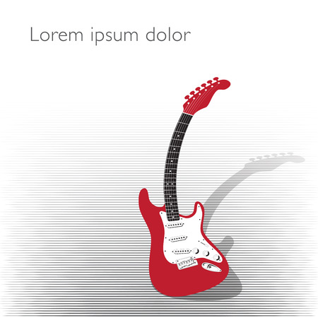 Curved guitar creative background in black and redのイラスト素材