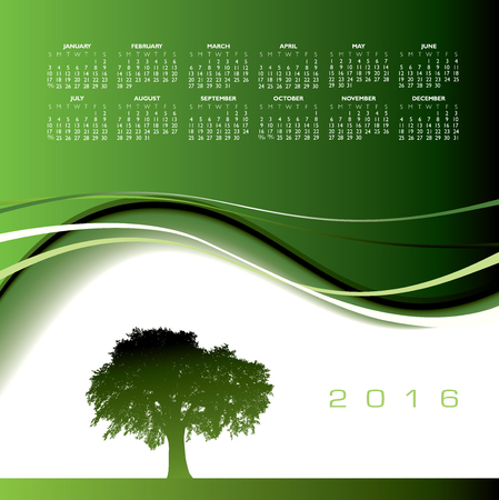 2016 Creative tree calendar for print or webのイラスト素材