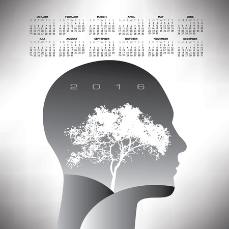 2016 ethereal calendarのイラスト素材