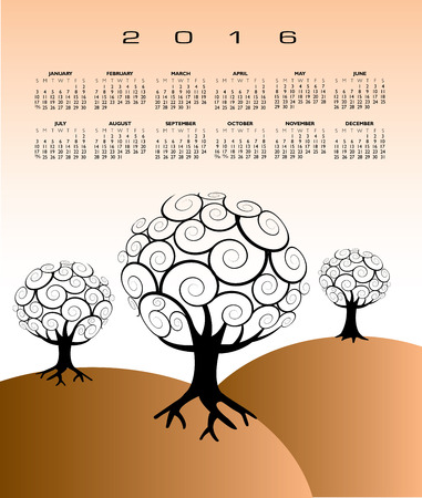2016 Creative tree calendarのイラスト素材