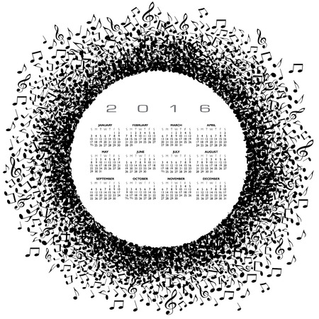A 2016 music calendarのイラスト素材