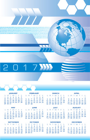 A 2017 global digital abstract calendar for print or webのイラスト素材