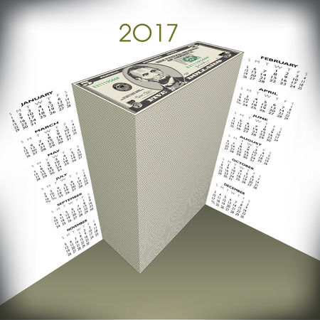 2017 money calendar, ideal for any businessのイラスト素材