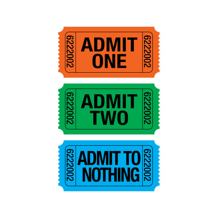 Three whimsical tickets with various meaningsのイラスト素材