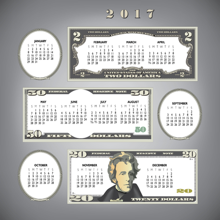 2017 money calendar, ideal for any businessのイラスト素材