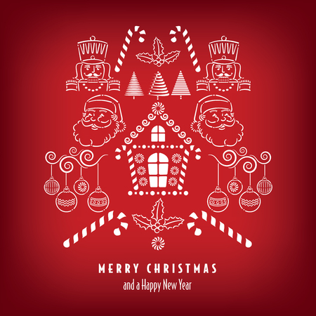 Christmas background with holiday itemsのイラスト素材