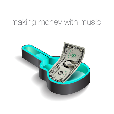 Make money with music is the theme of this graphicのイラスト素材