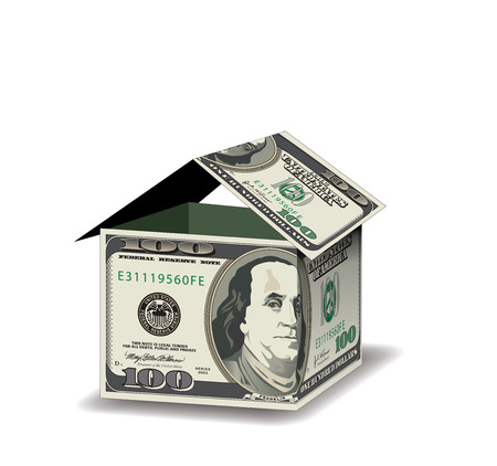 A house made out of 100 dollar billsのイラスト素材