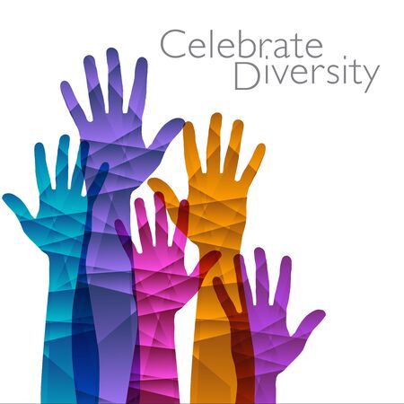 Celebrate Diversity is the theme of this graphic with space for text.のイラスト素材