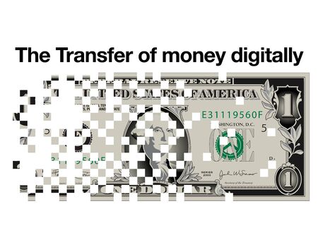 The transfer of money digitally online bankingのイラスト素材