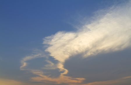 Cloud with Blue and little yellow sky, softの写真素材