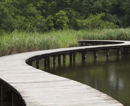 bridge on the river, long road, hong kongの写真素材