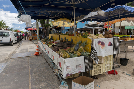 small market booth on Guadeloupeのeditorial素材