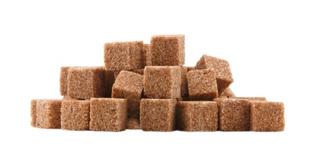 Cubes of sugar with cinnamon isolatedの写真素材