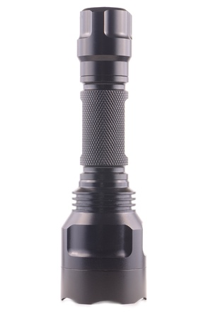 LED flashlight isolated on white backgroundの写真素材