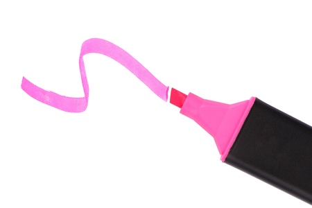 Pink marker isolated on white backgroundの写真素材