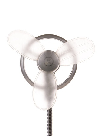 Electric fan isolated on white backgroundの写真素材