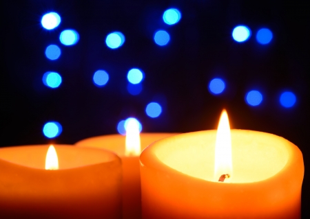 Christmas candlesの写真素材