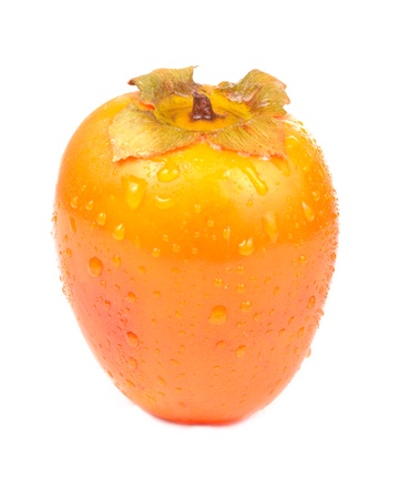 Persimmon isolated on white backgroundの写真素材