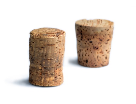 Cork  isolated on white backgroundの写真素材