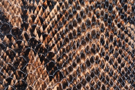 Brown synthetic leather with embossed texture