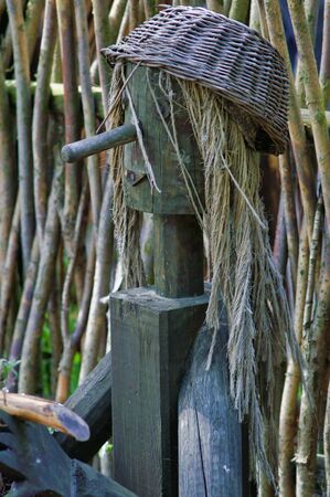 Rural art, Polish village, wooden figure, Europeの写真素材