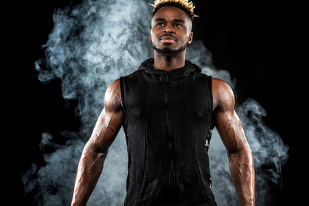 Muscular young fitness sports man. Fashion mens concept.の写真素材