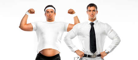 Awesome Before and After Weight Loss fitness Transformation. The man was fat but became athlet. Fat...
