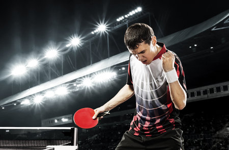 Table tennis player.    Sports betting. Image for betting website design.の写真素材