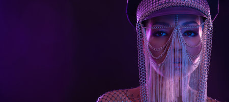 Hot dancer woman. Portrait of sexy TDJ girl at the night club party. Mixtape or book covers -...