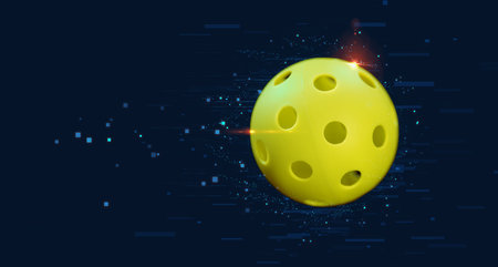 Pickleball ball. Copy space. Sports background.の写真素材